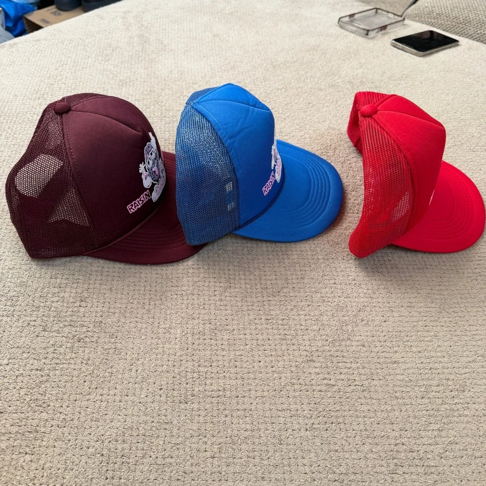 Vintage California Raisins 1990s Raisin Hell Trucker Hat Lot of 3
